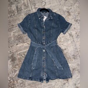 New! Stradivarius Short Sleeve Denim Dress